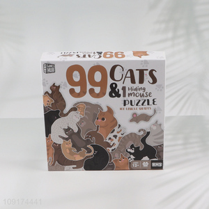 New Arrival 110 Pieces 99 Cats & 1 Hidding Mouse Puzzles for Kids Age 8+