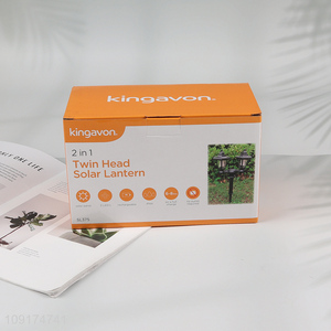 China Imports Dual Head Solar Power Lawn Light Outdoor Garden Pathway Lamp