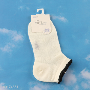 Online wholesale breathable girls cotton ankle socks low cut socks
