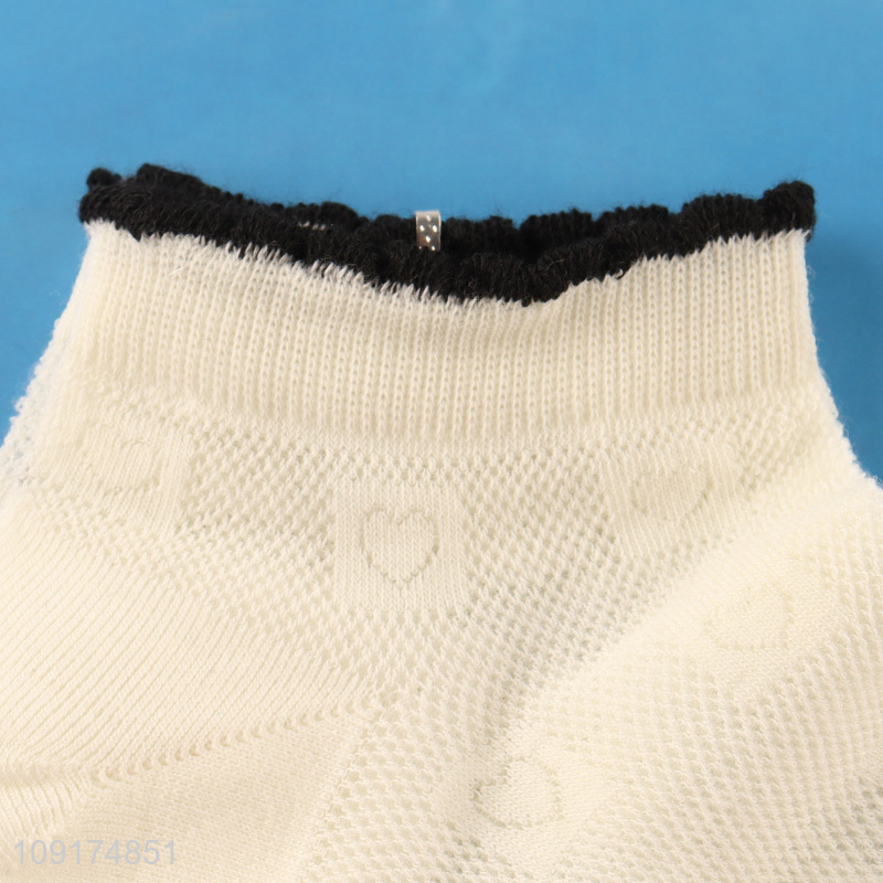 Online wholesale breathable girls cotton ankle socks low cut socks