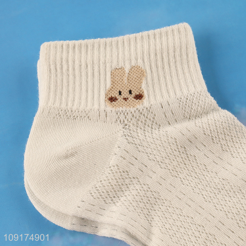 Yiwu market rabbit printed women ankle socks low cut socks