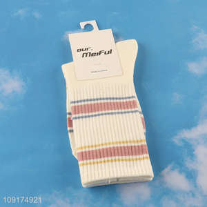 Top quality fashion cotton women casual crew socks