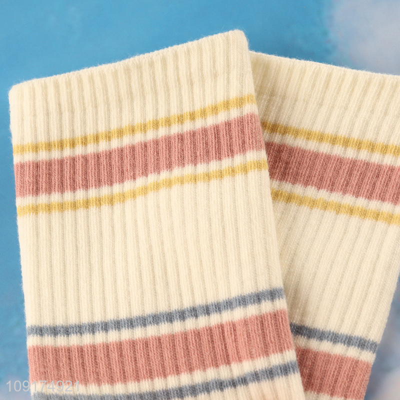 Top quality fashion cotton women casual crew socks