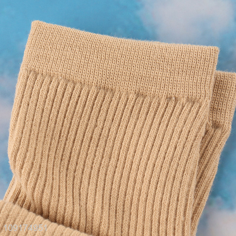 Best selling breathable cotton casual crew socks for women
