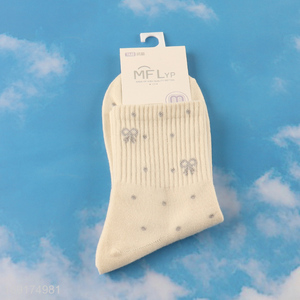 New arrival fashion cotton women casual crew socks for sale