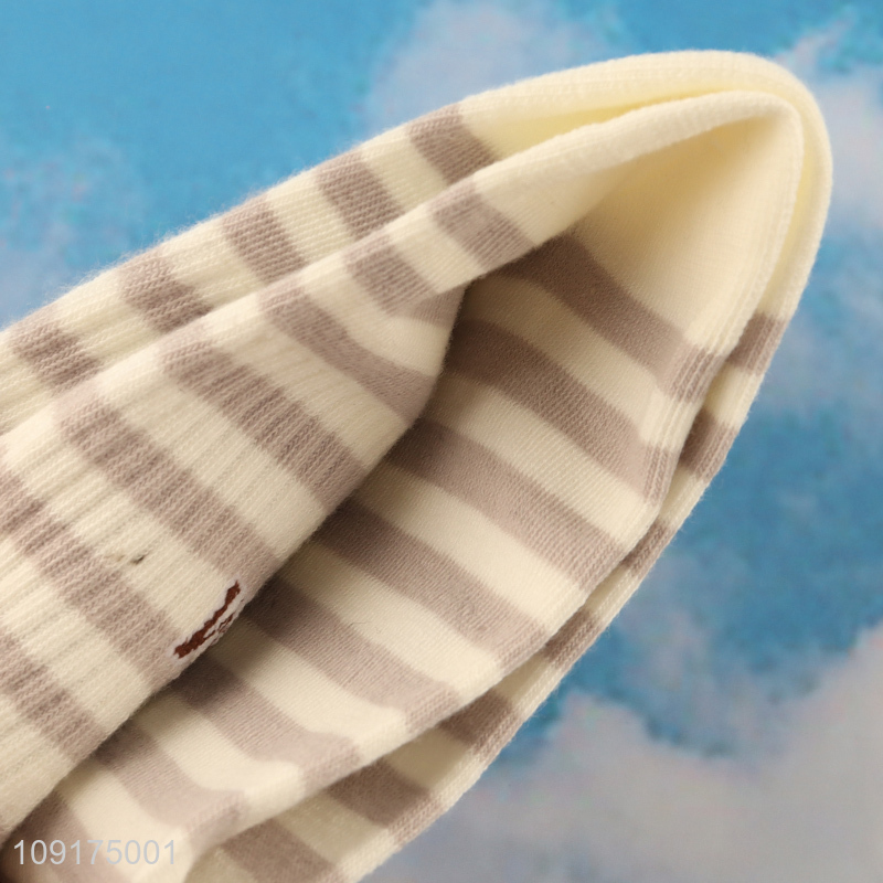 Good price breathable women striped socks casual crew socks