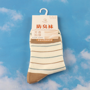 Top quality antibiosis deodorization women cotton striped socks
