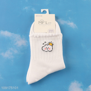Top quality cotton women casual crew socks for sale