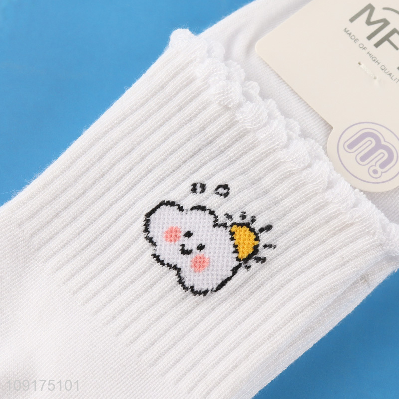 Top quality cotton women casual crew socks for sale