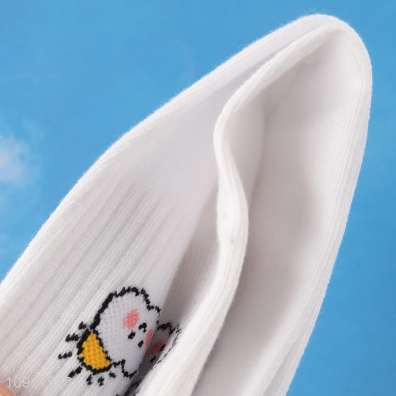 Top quality cotton women casual crew socks for sale