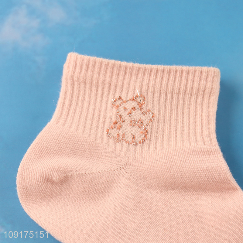 Good selling pink breathable cotton ankle socks low cut socks