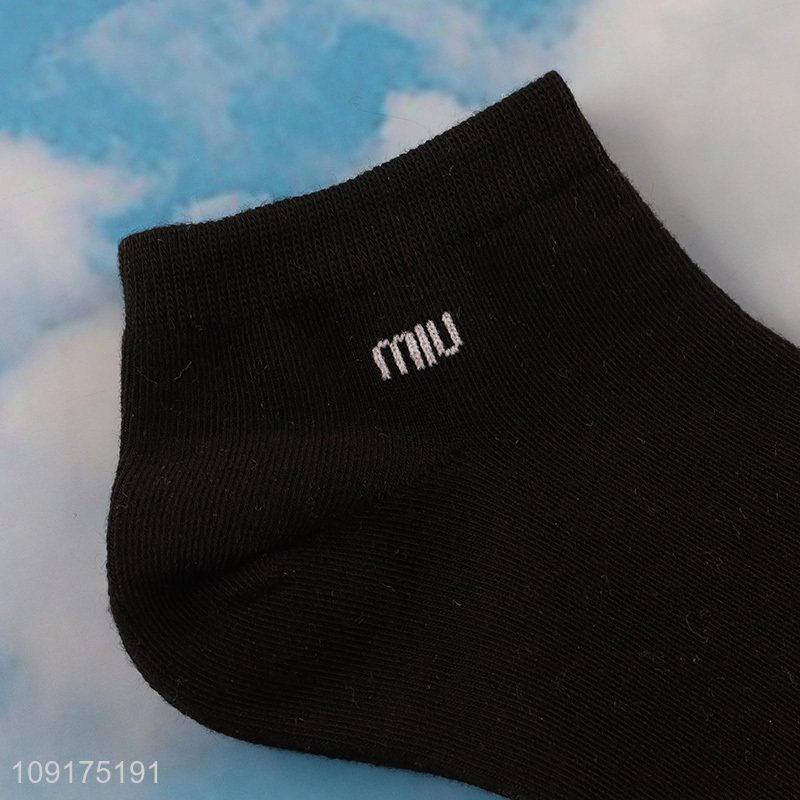 New arrival black breathable ankle socks low cut socks for women