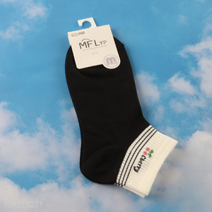 China supplier black fashion women antibiosis deodorization cotton socks