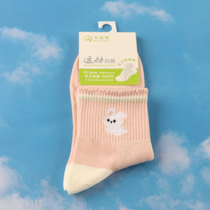 Top selling cute women antibiosis deodorization sports casual crew socks