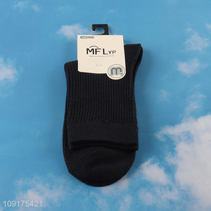 Top selling black breathable men cotton socks crew socks wholesale