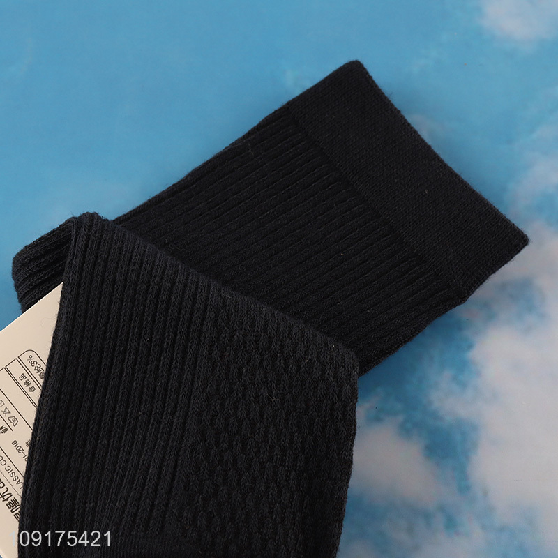 Top selling black breathable men cotton socks crew socks wholesale