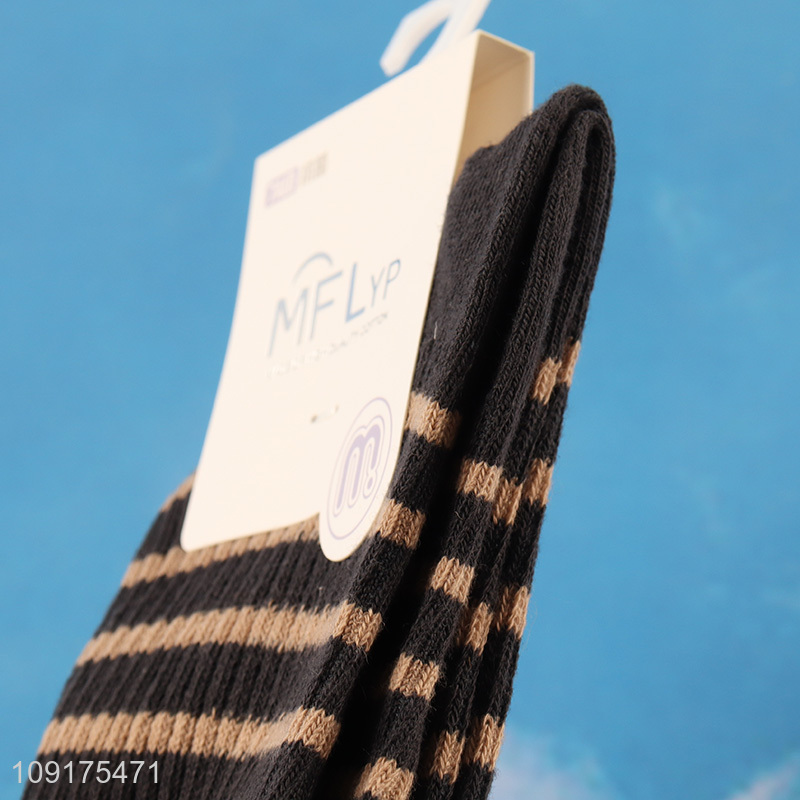 Hot products fashion women striped cotton socks crew socks