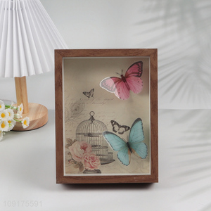 Factory Supply MDF Shadow Box Frame Rustic Memory Box Frame Display Case