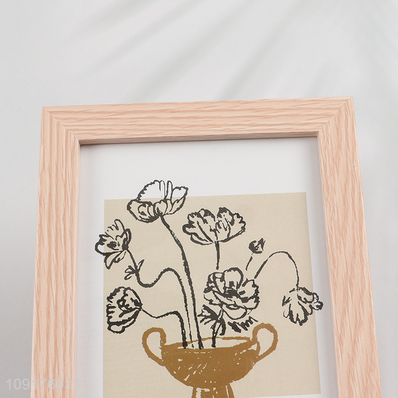 Wholesale 4x6 Inch Wood Grain MDF Picture Frame for Wall Tabletop Decor