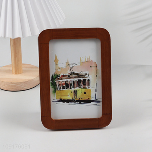Factory Supply Solid Wood Picture Frame Rounded Corner Wooden Photo Frame