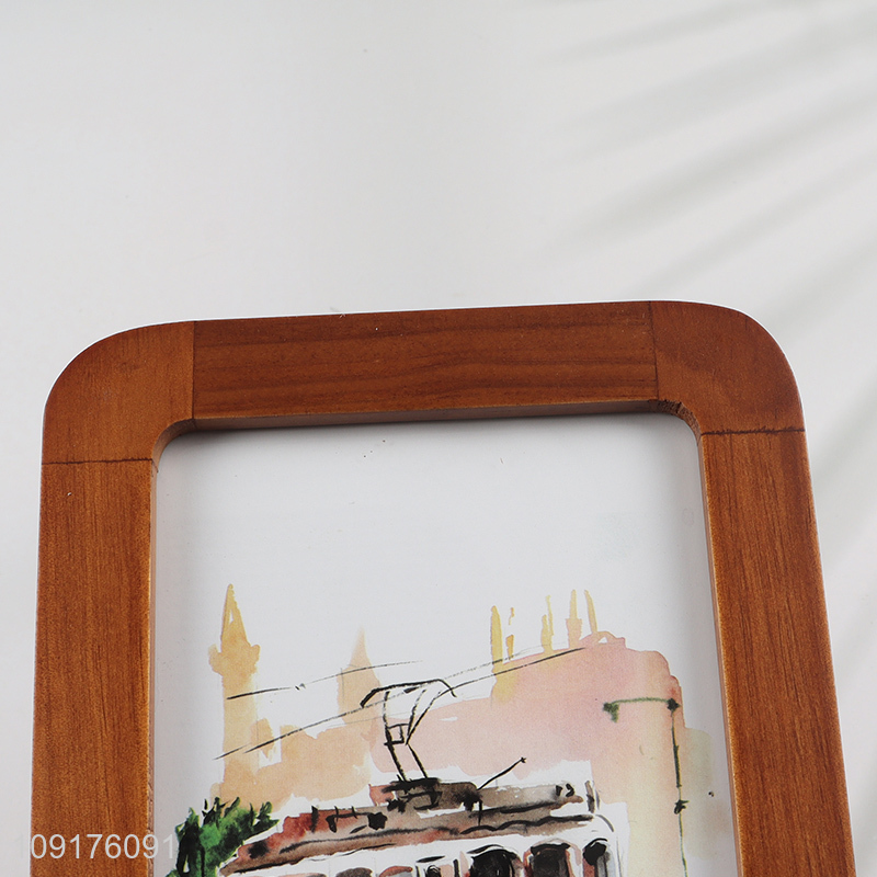Factory Supply Solid Wood Picture Frame Rounded Corner Wooden Photo Frame