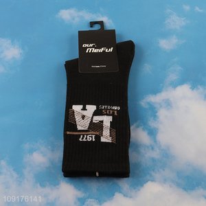 Good quality black breathable men cotton socks sports socks for sale