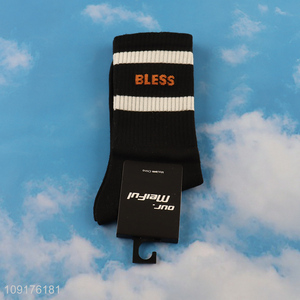 Best selling black antibiosis deodorization men cotton socks sports socks