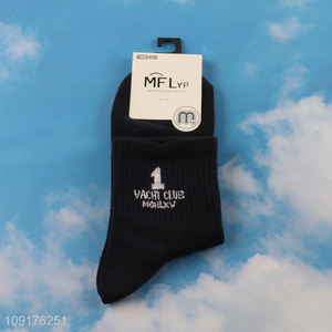Top quality black fashion men cotton socks crew socks