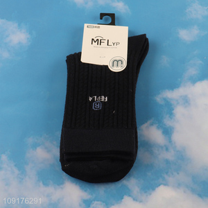 China wholesale black breathable men cotton socks crew socks