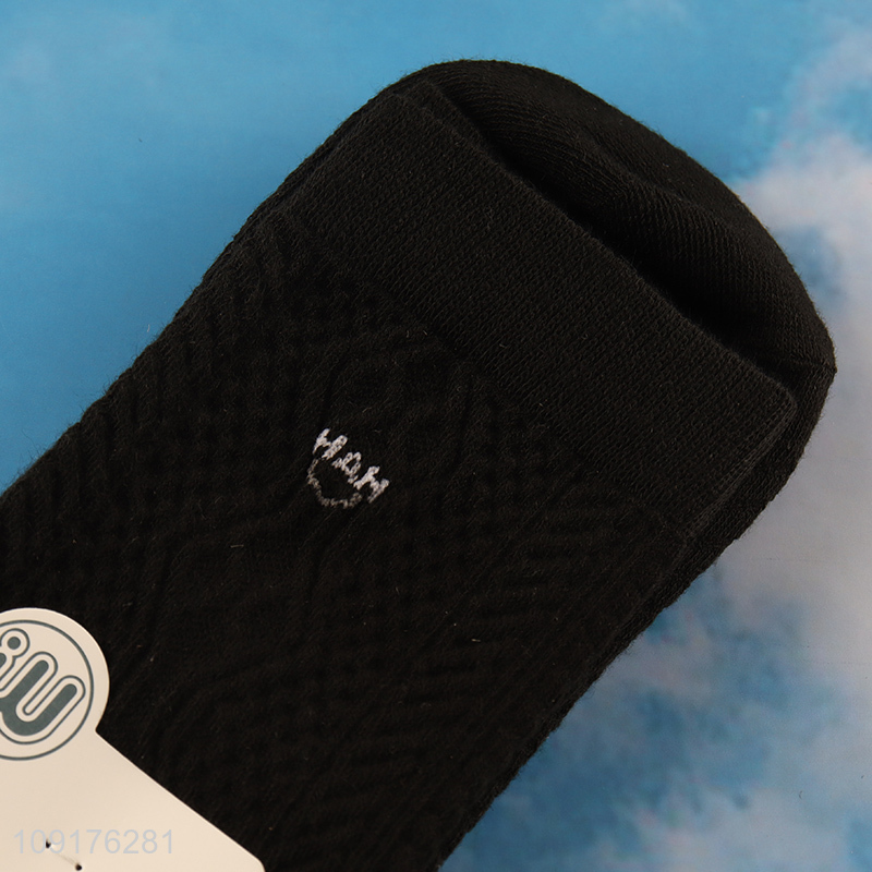 Top selling black breathable men cotton socks crew socks