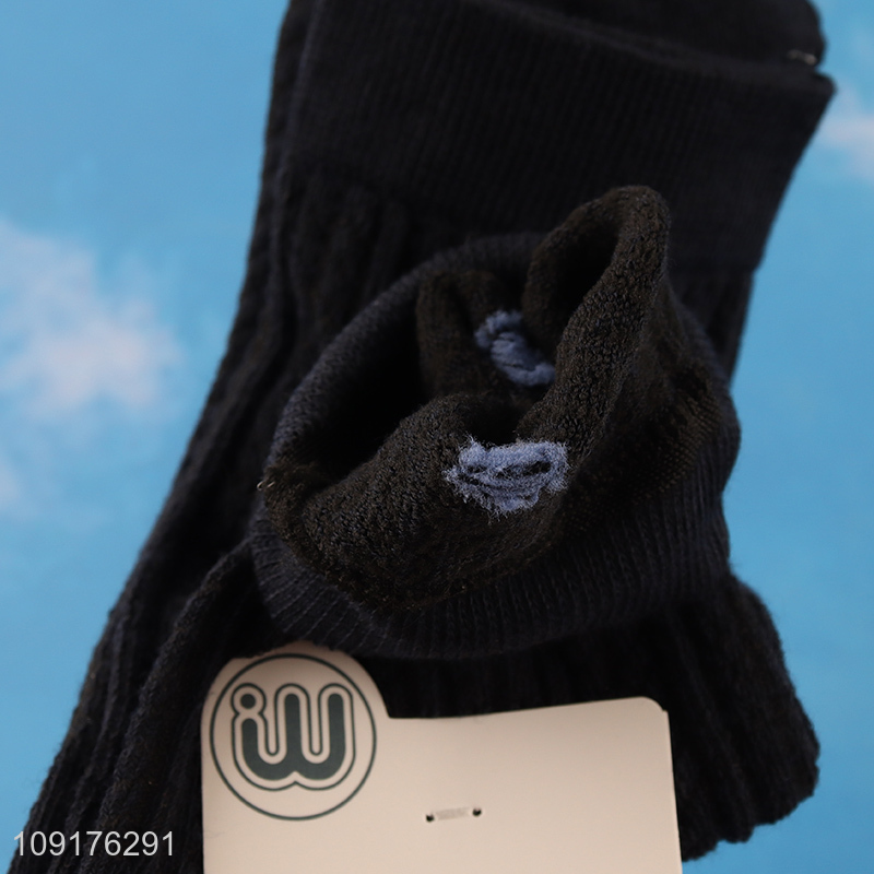 China wholesale black breathable men cotton socks crew socks