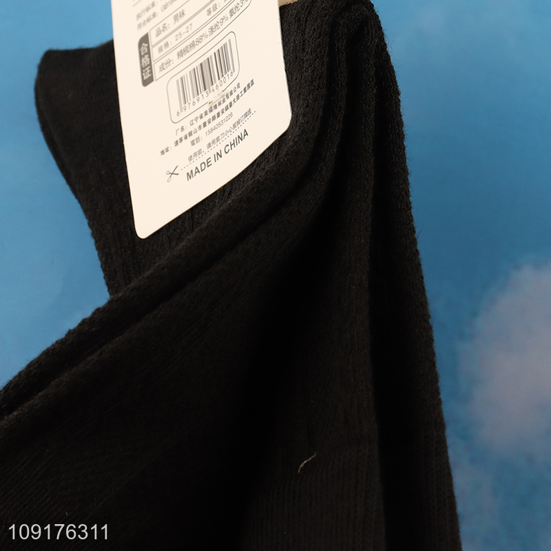 Good sale black breathable men cotton socks crew socks