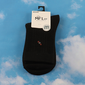 Good sale black breathable men cotton socks crew socks