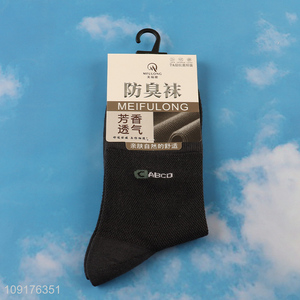 China wholesale black deodorization men cotton socks crew socks