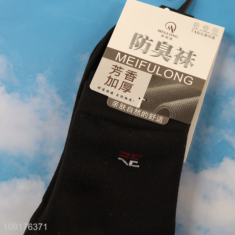 Most popular black deodorization men cotton socks crew socks for sale