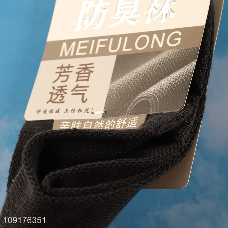 China wholesale black deodorization men cotton socks crew socks