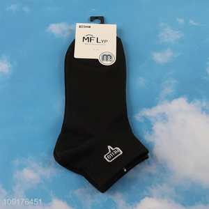 Best quality black breathable men ankle socks low cut socks