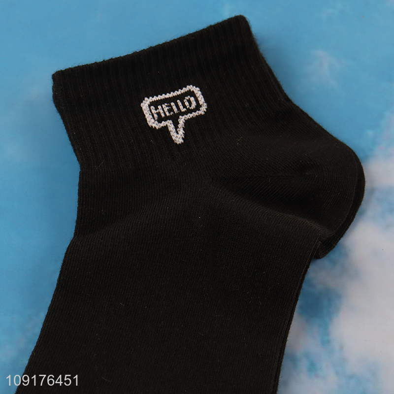 Best quality black breathable men ankle socks low cut socks