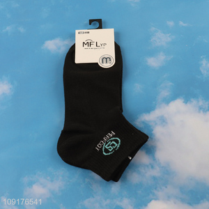 Good selling black breathable men ankle socks low cut socks wholesale