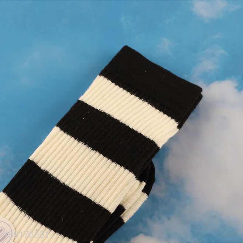 Top selling women crew socks cotton socks striped socks wholesale