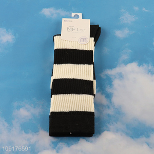 Top selling women crew socks cotton socks striped socks wholesale