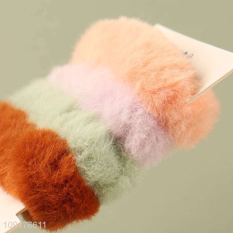 China factory 4pcs multicolor plush hair band hair accessories