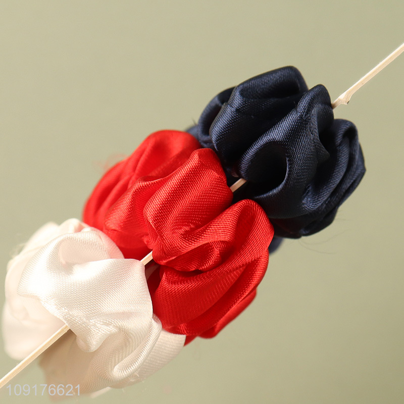 Top selling multicolor 3pcs elastic hair band hair accessories for girls