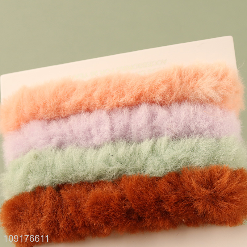China factory 4pcs multicolor plush hair band hair accessories