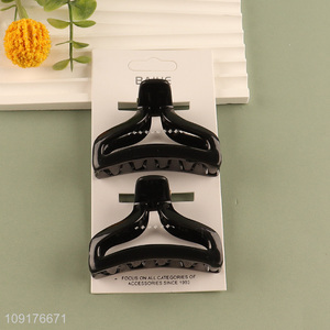 Hot selling 2pcs black fashion girls hair claw clips hair decoration