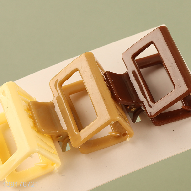 Factory price 3pcs rectangle hair claw clips hair decoration