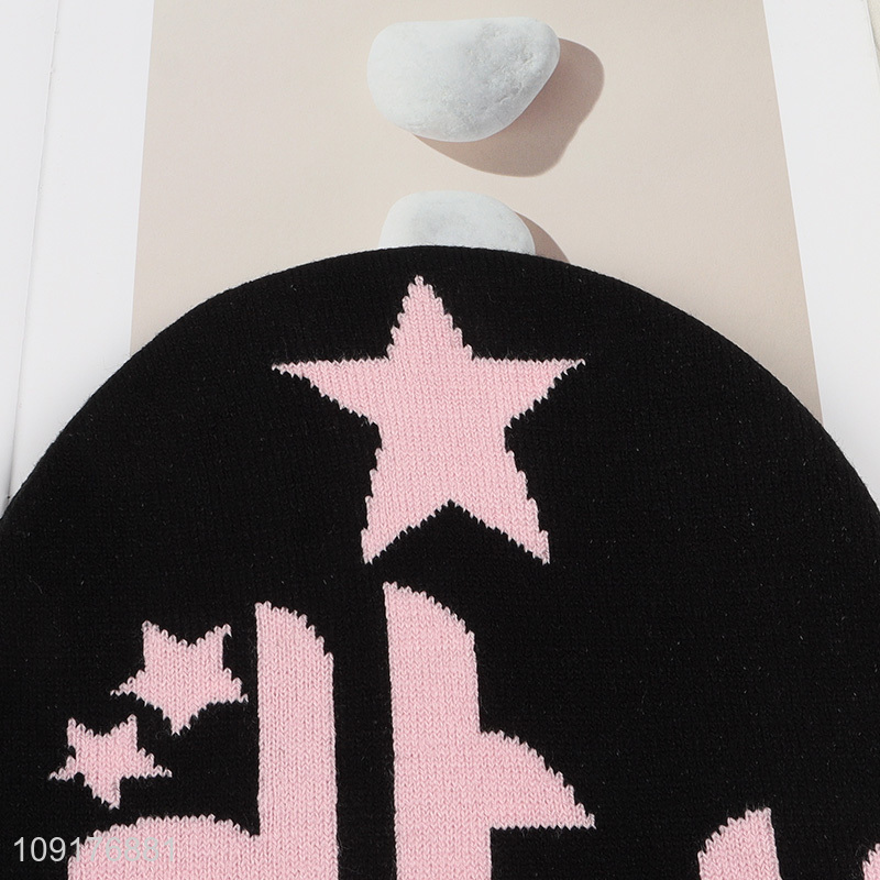 New Arrival Winter Jacquard Beanie Cap Knit Beanies for Men Women