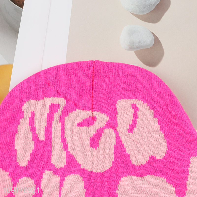 Hot Selling Winter Beanie Jacquard Knit Beanie Hat for Men Women