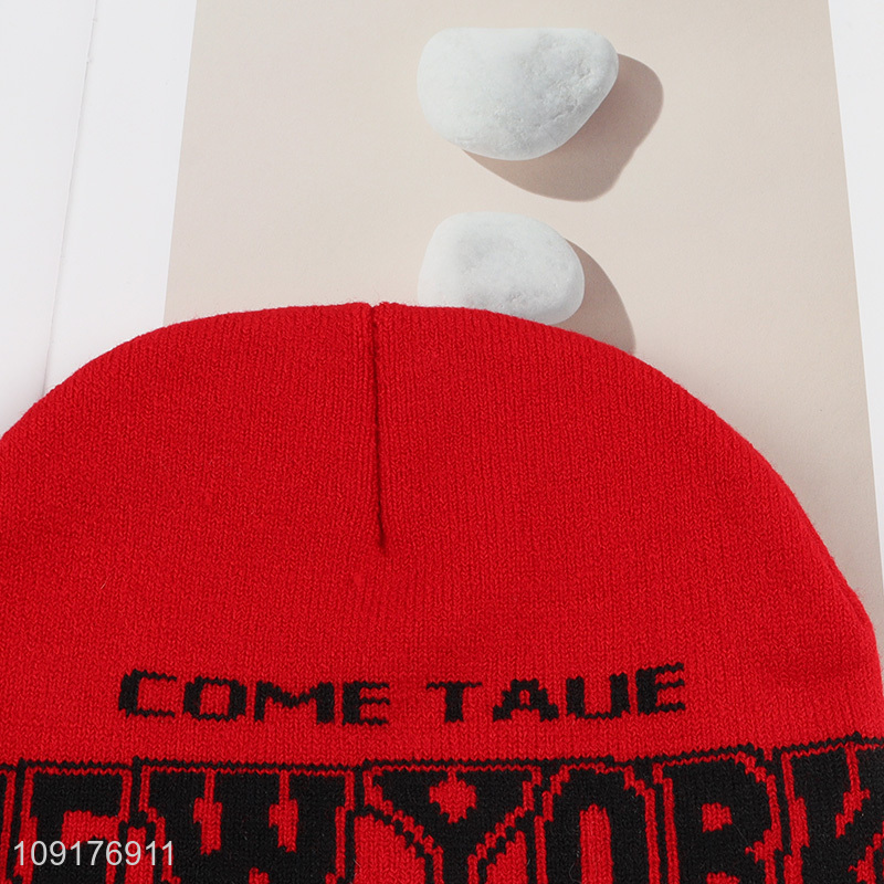 Factory Supply Knitted Beanie Hat New York Winter Hat for Women Men
