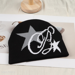 Factory Supply Unisex Winter Warm Knit Beanie Hat Knitted Skull Cap